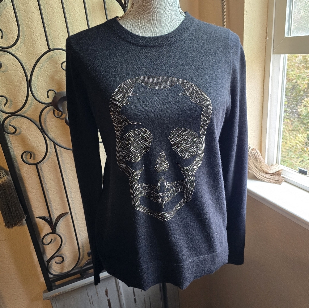 Zadig and Voltaire Cashmere Skull Rhinestone Sweater